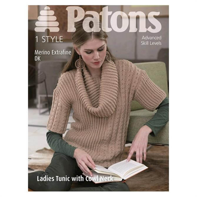 Coats Patons Ladies Tunic Top With Cowl Neck 3953